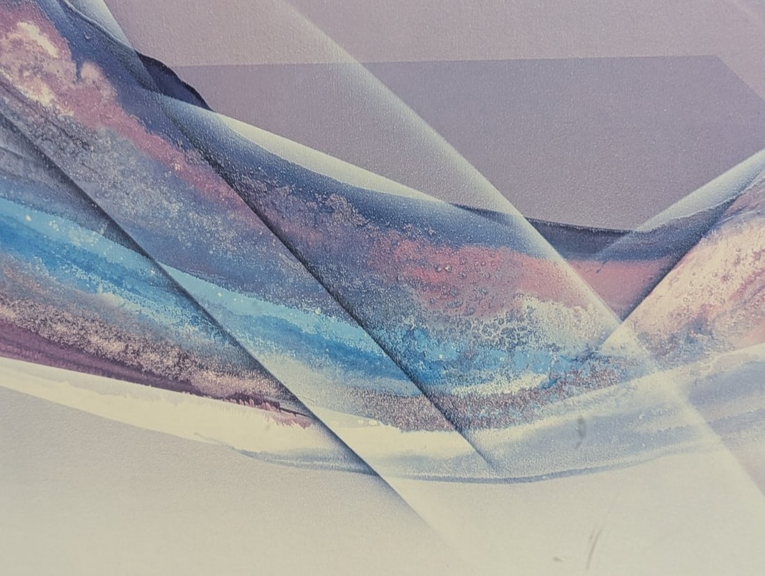 Ede de Waal Signed Abstract Serigraph Dynamic 1980s Art Framed Print - 10