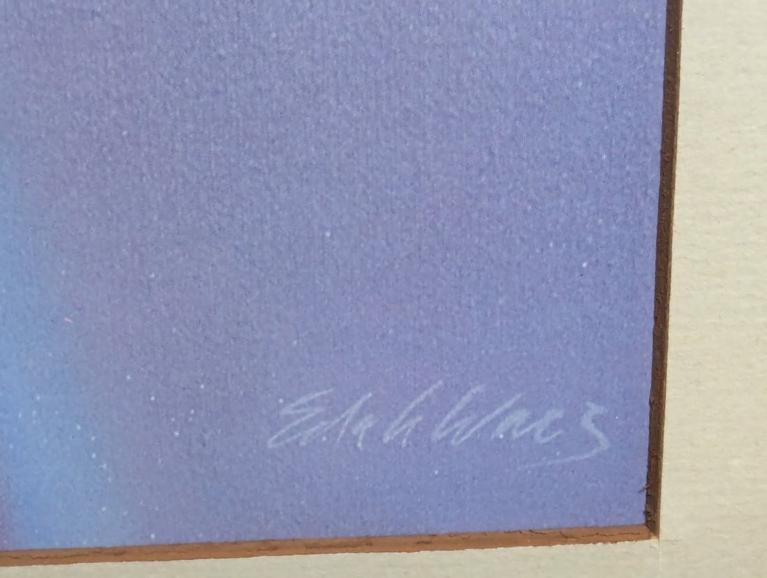 Ede de Waal Signed Abstract Serigraph Dynamic 1980s Art Framed Print - 12