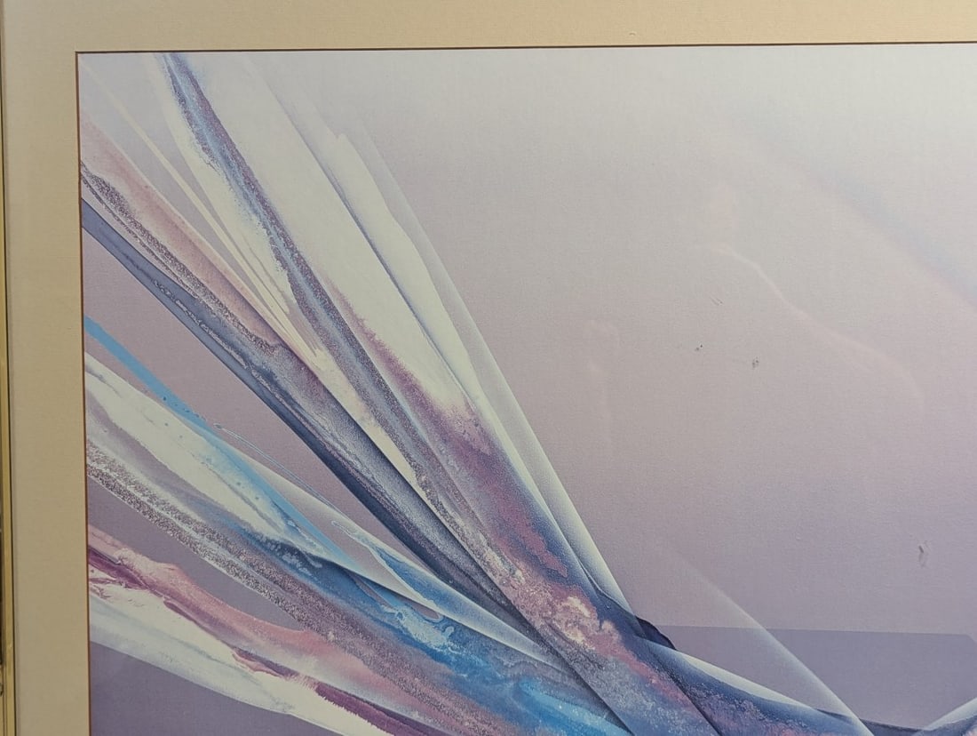 Ede de Waal Signed Abstract Serigraph Dynamic 1980s Art Framed Print - 3