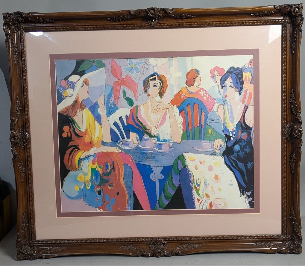 Itzchak Tarkay Ladies at Tea Framed Print Vintage Decor Art Decorative Frame: **Important** Please read below description on how to avoid high shipping costs. Experience the charm of Itzchak Tarkay's artwork with this framed print of 'Ladies at Tea.' The frame measures 41 x 34
