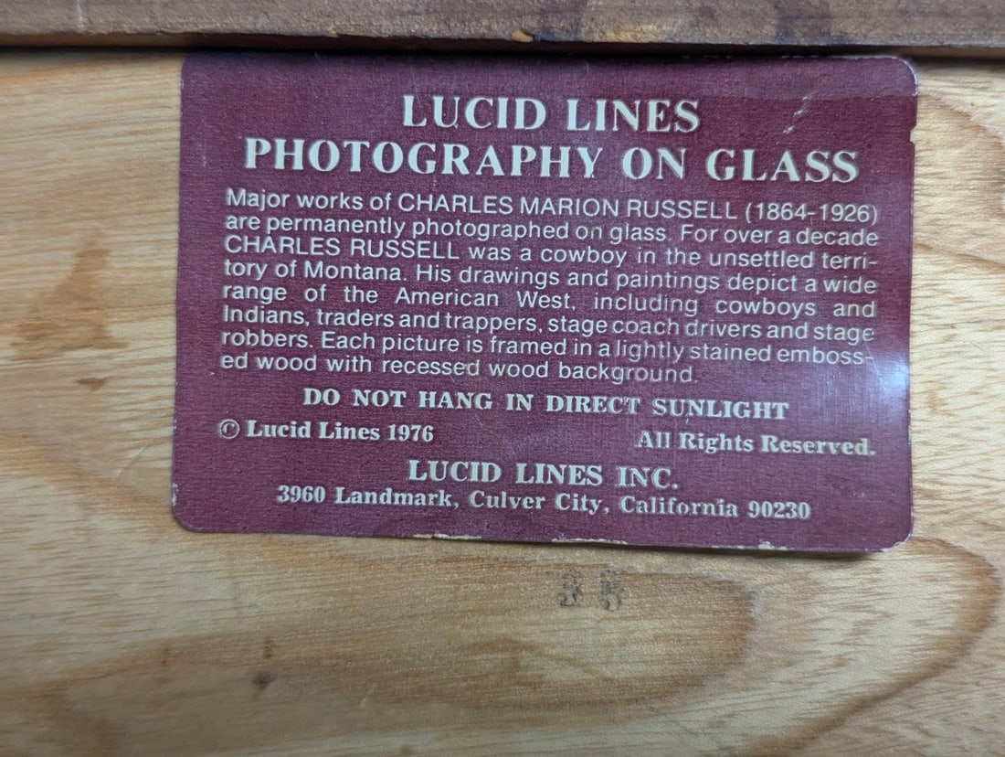 Lucid Lines The Stage Holdup Glass Photograph by C.M. Russell Vintage Wall Art - 10