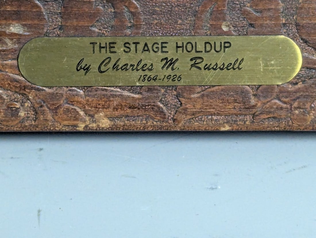 Lucid Lines The Stage Holdup Glass Photograph by C.M. Russell Vintage Wall Art - 7