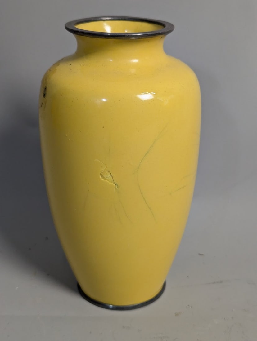 Ando Jubei Company Japanese Cloisonne Enamel Vase with Floral Design - 3
