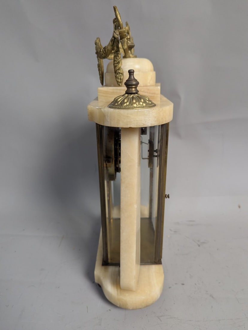 Japy FrÃ¨res Louis XVI Style Onyx Gilt Metal Mantel Clock For Restoration Project - 10