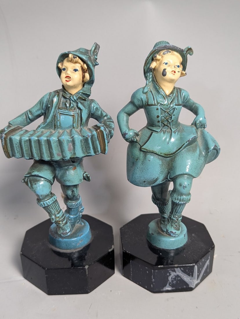Art Deco Hansel and Gretel Figurines Set Charming Collectible 8 Inch Tall: **Important** Please read below description on how to avoid high shipping costs. Discover a delightful matched pair of Art Deco figurines featuring the beloved fairy tale characters Hansel and