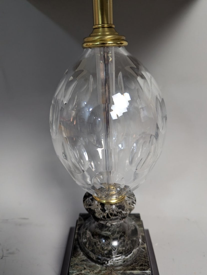 Waterford Crystal Marble Table Lamp with Original Shade Luxury Lighting - 2