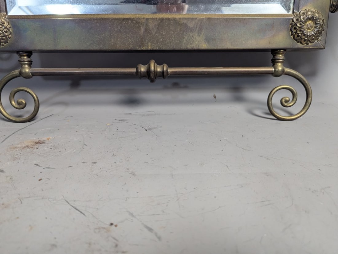 Accents in Brass Victorian Revival Wall Mirror with Dual John Scott Oil Lamps Decor - 6