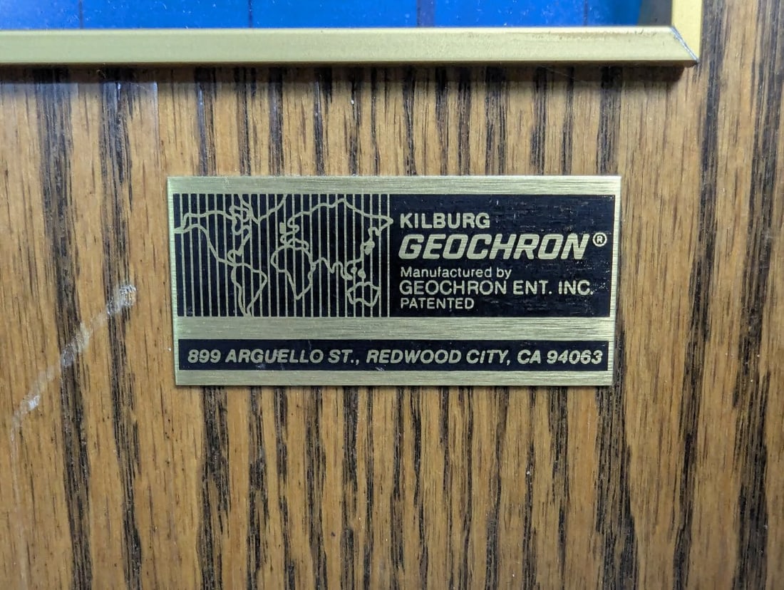 Vintage 1988 Kilburg Geochron Illuminated World Map Clock Collectible Decor - 2