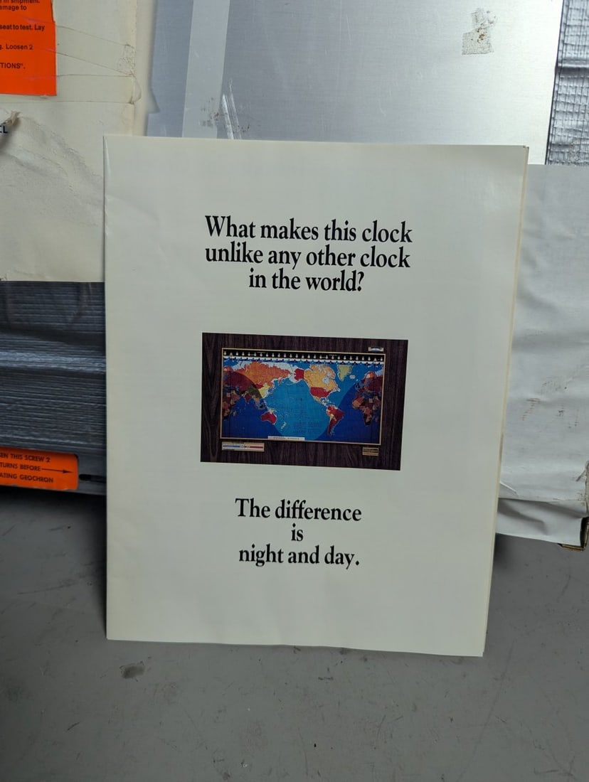 Vintage 1988 Kilburg Geochron Illuminated World Map Clock Collectible Decor - 8
