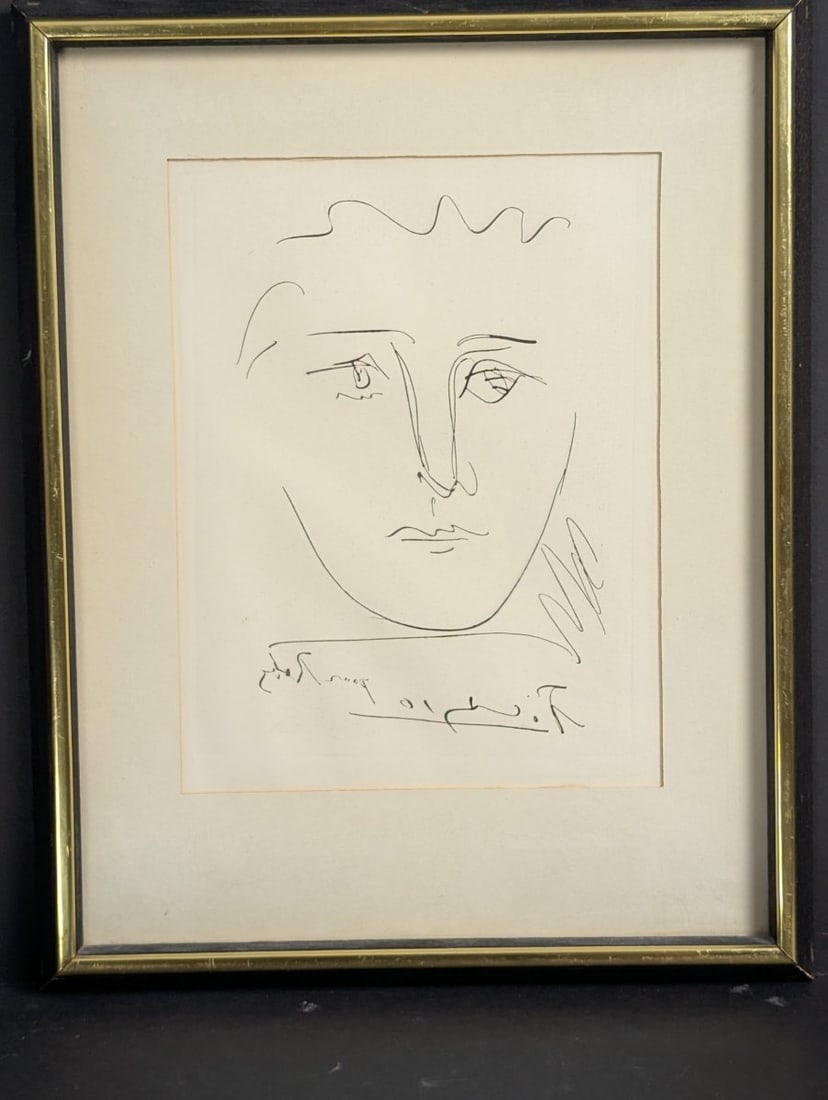 Pablo Picasso Pour Robie Etching Collector's Guild Framed Artwork: **Important** Please read below description on how to avoid high shipping costs. Presenting an authentic Pablo Picasso etching titled 'Pour Robie' (Bloch 1172), beautifully framed under glass. This pi