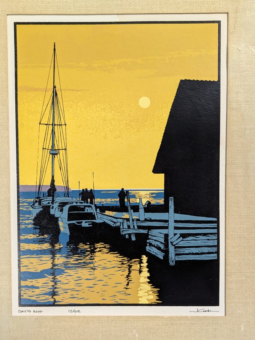 John Cook Day's End Limited Edition Serigraph Coastal Art Print - 2