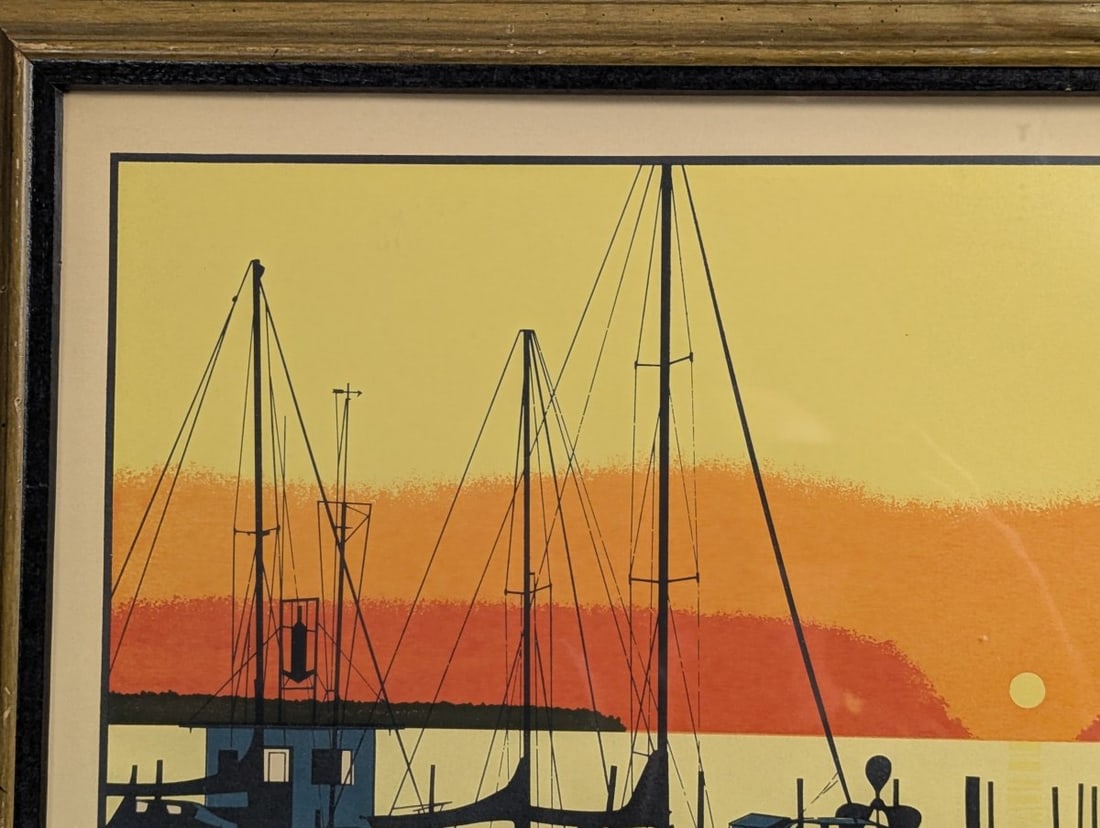 John Cook Eagle Harbor Limited Edition Serigraph Framed Art Print - 2