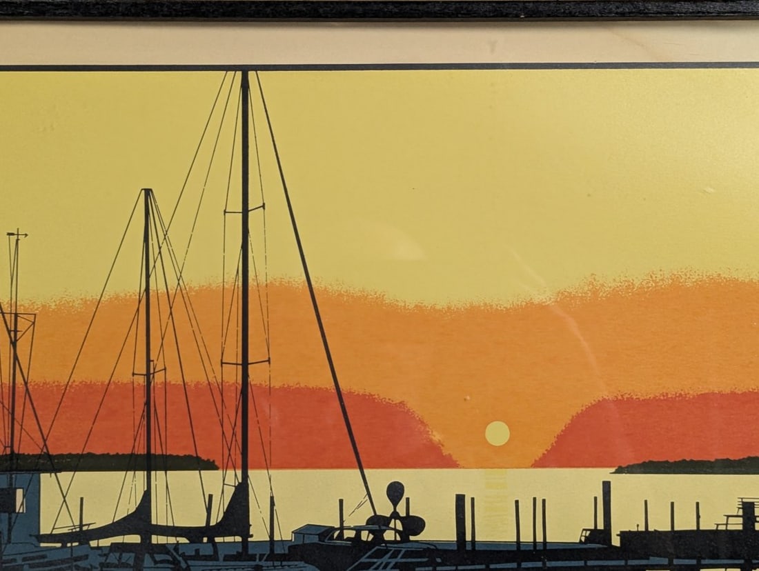 John Cook Eagle Harbor Limited Edition Serigraph Framed Art Print - 3