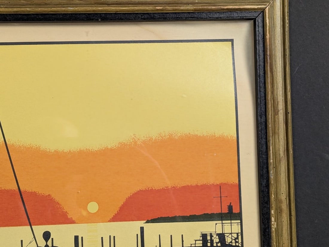 John Cook Eagle Harbor Limited Edition Serigraph Framed Art Print - 4