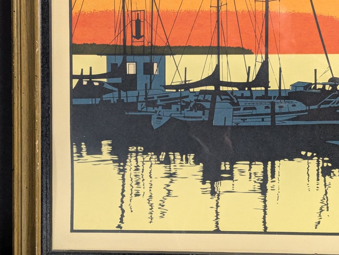 John Cook Eagle Harbor Limited Edition Serigraph Framed Art Print - 5