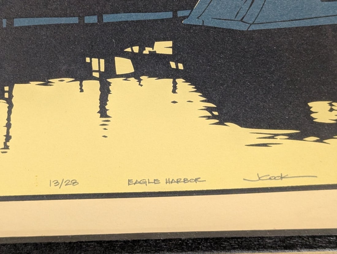 John Cook Eagle Harbor Limited Edition Serigraph Framed Art Print - 8