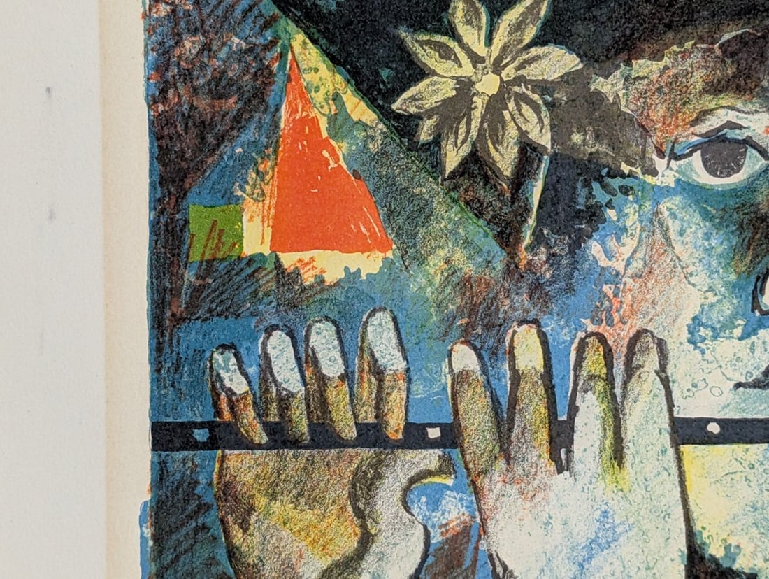 Gregorio Sanjuan El Flautista Limited Edition Lithograph Colorful Art Print - 4
