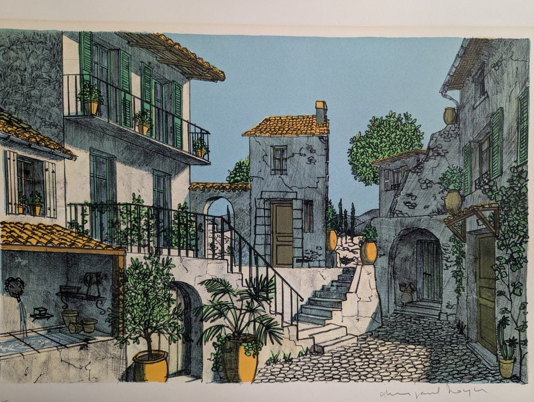 Ohm Paul Heyer Signed Limited Edition Serigraph European Village Scene Art Print - 2