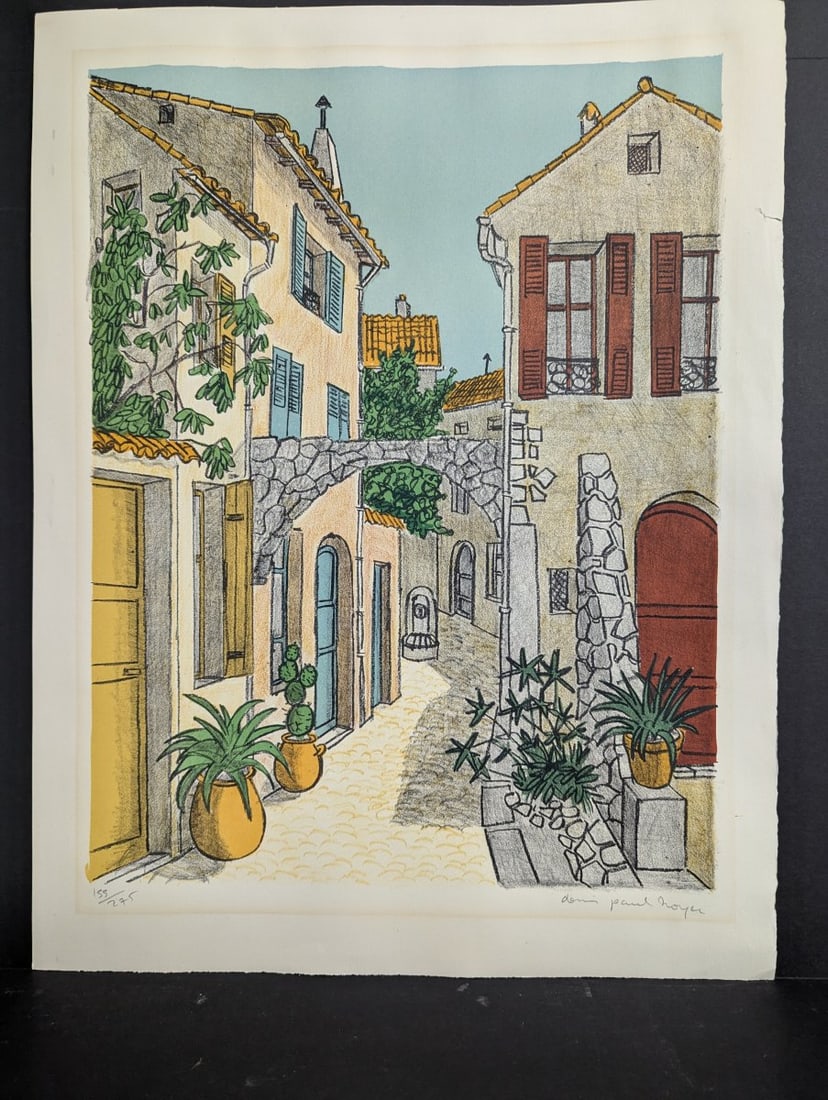 Denis Paul Noyer Limited Edition Lithograph European Street Scene Artwork: **Important** Please read below description on how to avoid high shipping costs. This exquisite limited edition lithograph by Denis Paul Noyer captures a charming European street scene, making it a