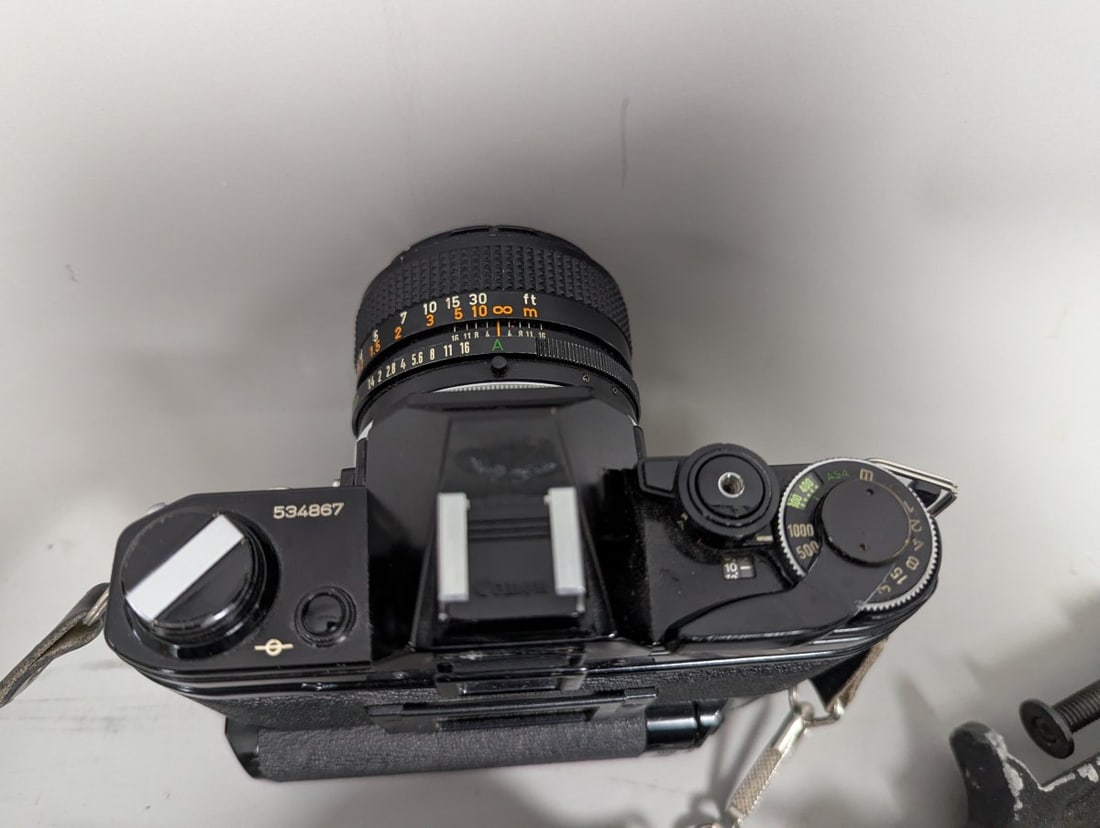 Canon AE-1 35mm SLR Film Camera Bundle with 50mm 1.4 Lens Power Winder Accessories - 4