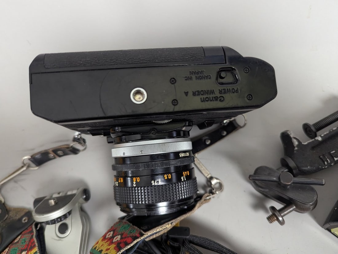 Canon AE-1 35mm SLR Film Camera Bundle with 50mm 1.4 Lens Power Winder Accessories - 6