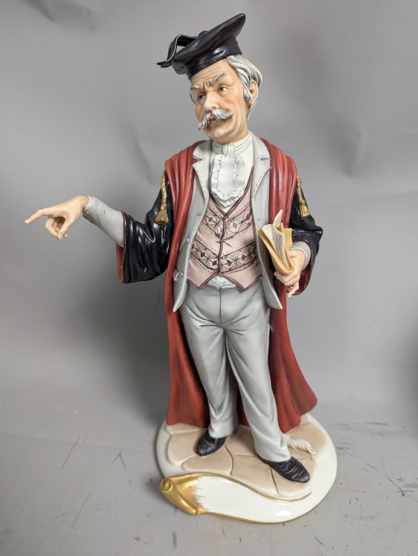 Capodimonte The Lawyer Figurine by G. Cortese Vibrant Collectible Porcelain 15" (1 of 7)