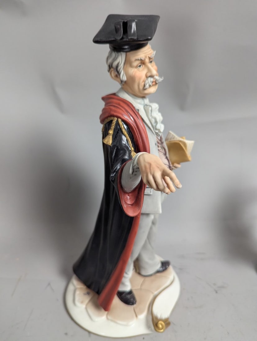 Capodimonte The Lawyer Figurine by G. Cortese Vibrant Collectible Porcelain 15" - 3