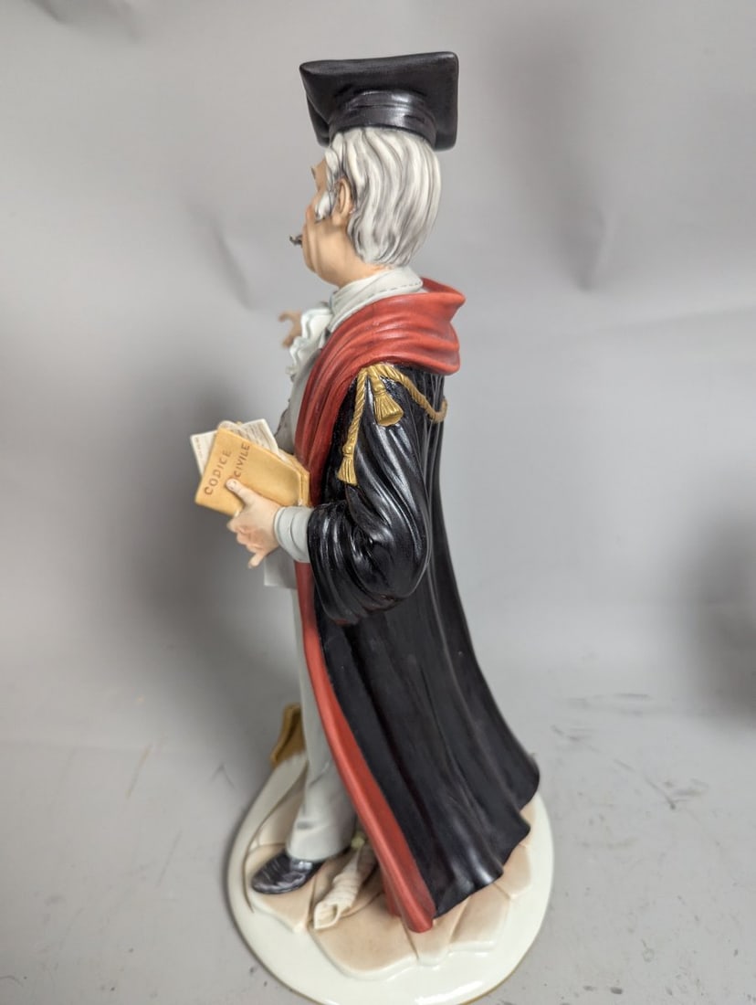 Capodimonte The Lawyer Figurine by G. Cortese Vibrant Collectible Porcelain 15" - 5
