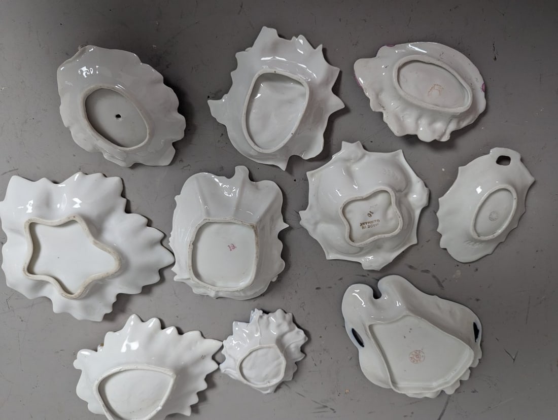Vintage Porcelain Tobacco Pipe Rests Collection German Export 10 Distinct Decorative Pieces - 12