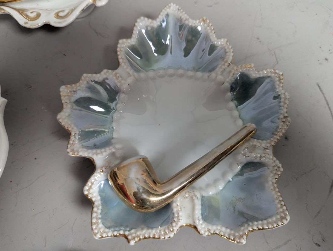 Vintage Porcelain Tobacco Pipe Rests Collection German Export 10 Distinct Decorative Pieces - 2