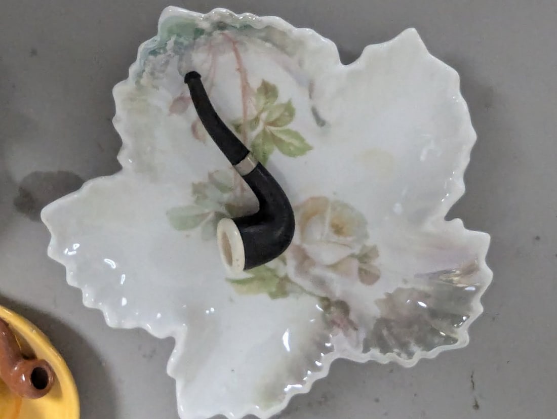 Collection of 10 Vintage Ceramic Pipe Rests and Ashtrays - Tobacciana Decorative Art - 10