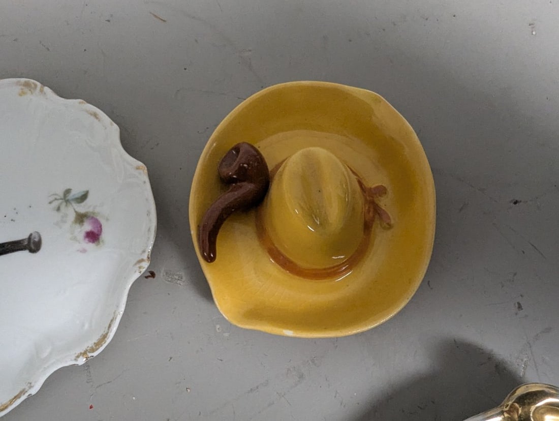 Collection of 10 Vintage Ceramic Pipe Rests and Ashtrays - Tobacciana Decorative Art - 4