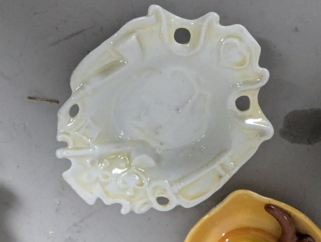 Collection of 10 Vintage Ceramic Pipe Rests and Ashtrays - Tobacciana Decorative Art - 9