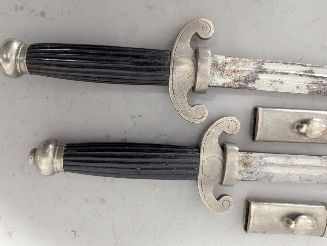German Railway Official Dagger Pair by GebrÃ¼der Weyersberg with Knight's Head Mark - 2