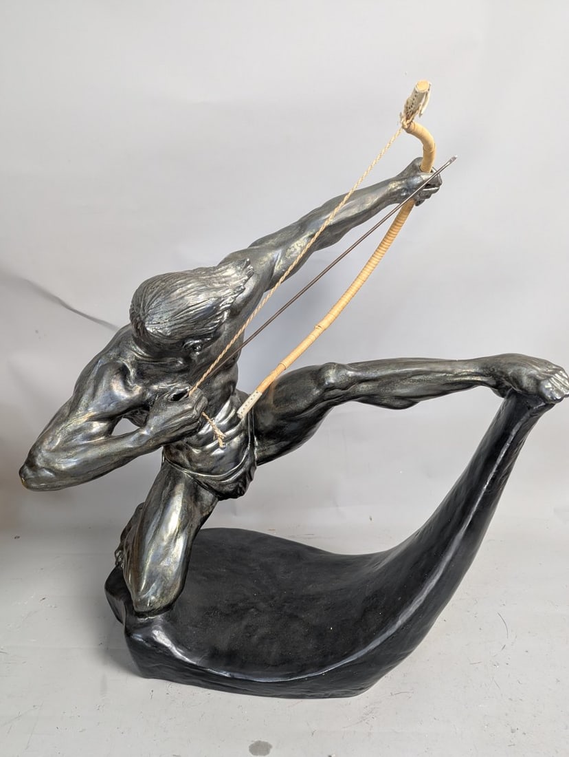 Large Mid-Century Italian Ceramic Archer Sculpture by Casan Stunning Collectible Art: **Important** Please read below description on how to avoid high shipping costs. This impressive large Mid-Century Italian ceramic archer sculpture by Casan stands at 29 high x 30 wide x 13 deep