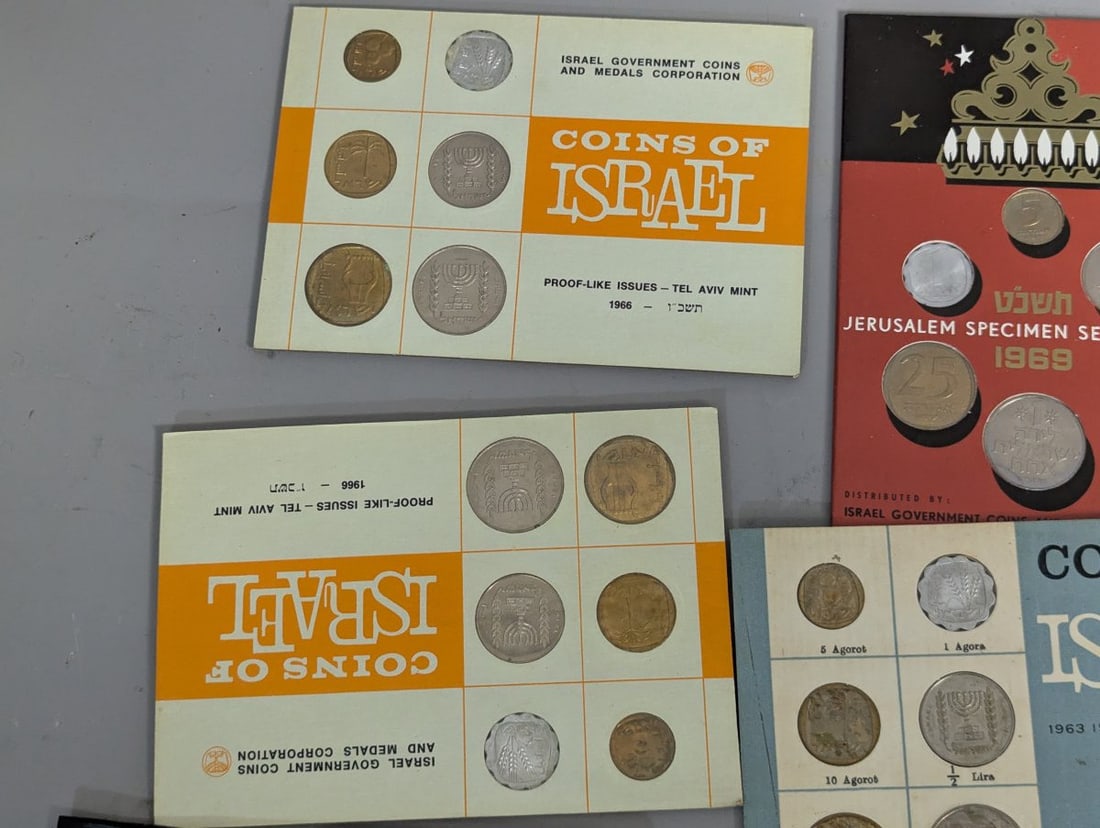 Israel Government Coins and Medals Collection 29 Numismatic Sets Coins of Israel 1960s 1970s - 2