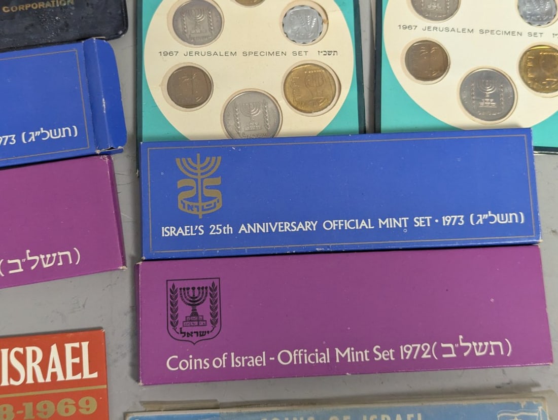 Israel Government Coins and Medals Collection 29 Numismatic Sets Coins of Israel 1960s 1970s - 7