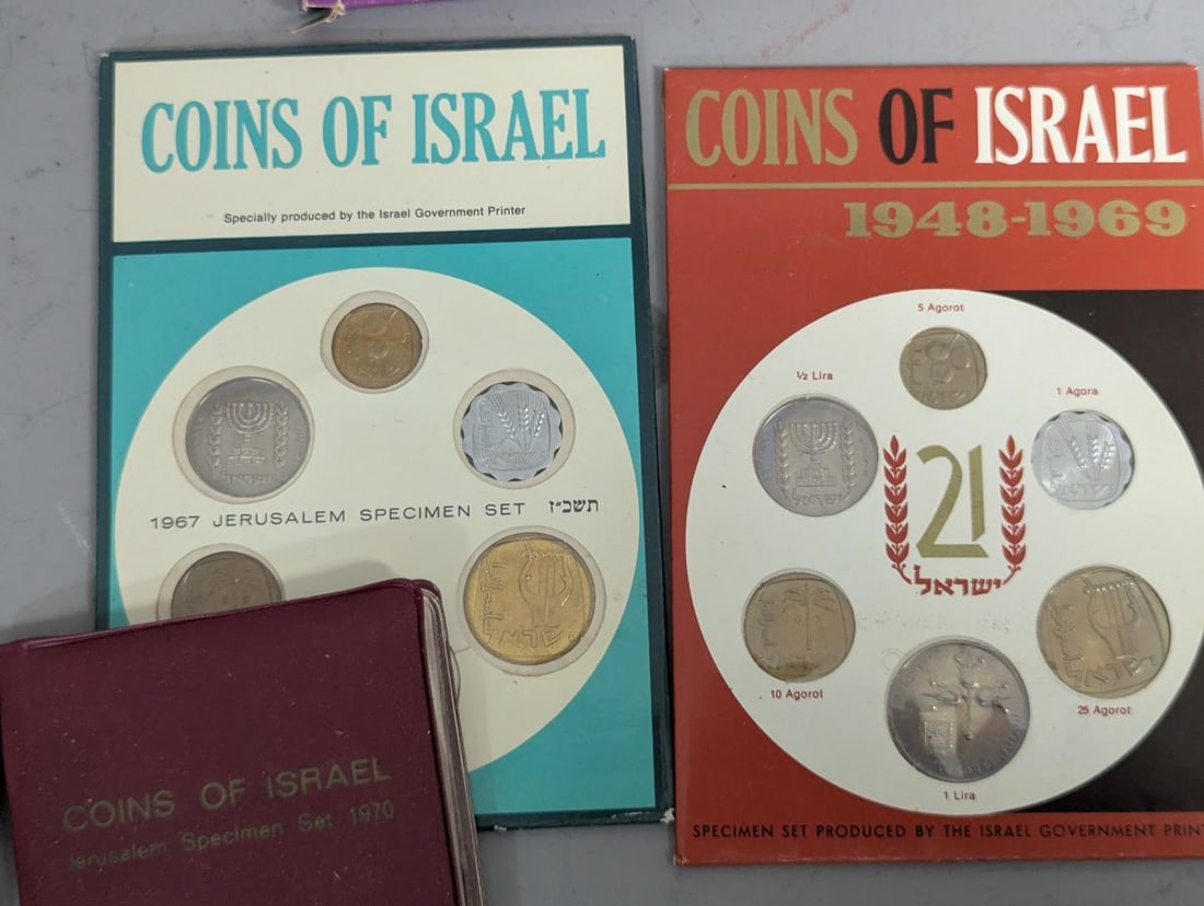 Israel Government Coins and Medals Collection 29 Numismatic Sets Coins of Israel 1960s 1970s - 9