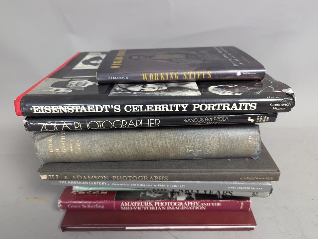 Collection of Photography Books Featuring Eisenstaedt, Zola, and Historical Perspectives: **Important** Please read below description on how to avoid high shipping costs. Explore a distinguished collection of 13 photography-themed books, perfect for enthusiasts and scholars. Highlights inc