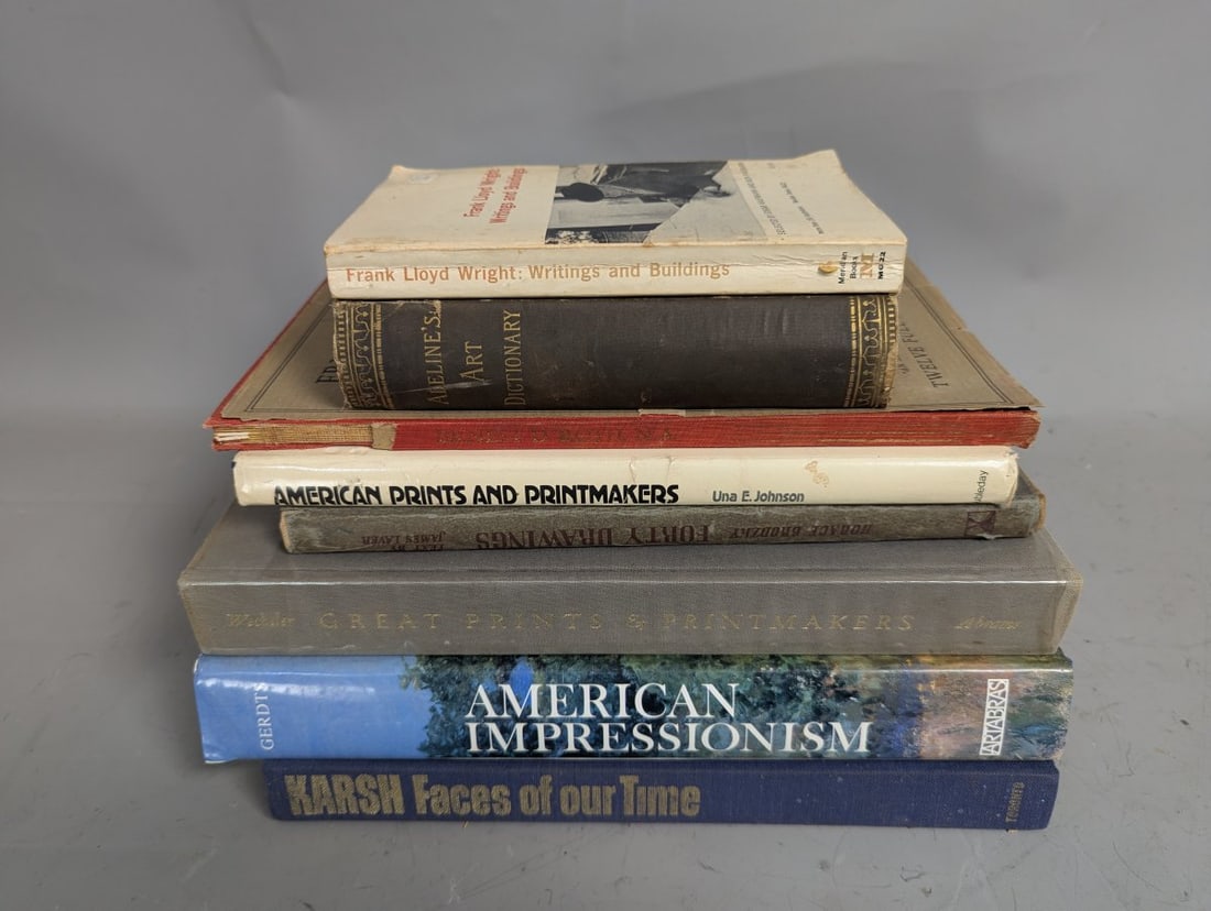 Lot of 8 Art Realized Books Featuring Frank Lloyd Wright and Yousuf Karsh: **Important** Please read below description on how to avoid high shipping costs. This captivating lot features 8 art realized books, focusing on key figures and movements in art. Included are 'Faces o