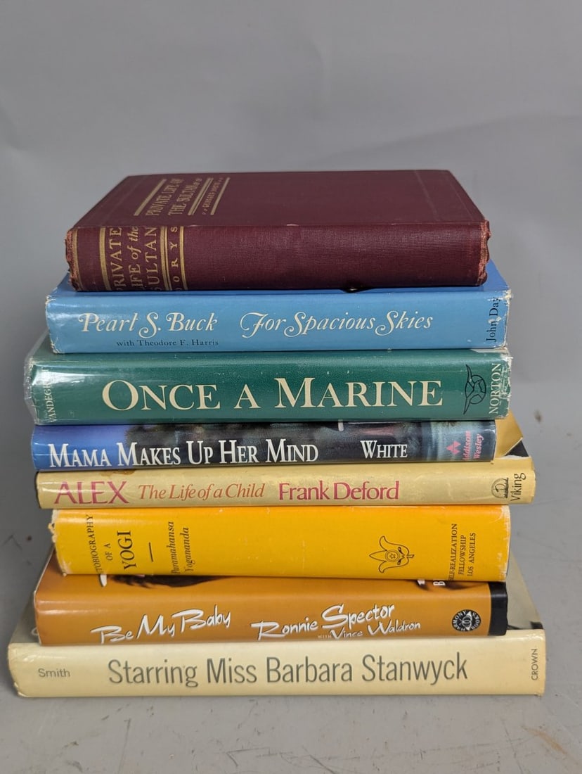 Lot of 8 Vintage Biographies Including Autobiography of a Yogi and Be My Baby: **Important** Please read below description on how to avoid high shipping costs. Experience an exceptional collection of eight vintage hardcover biographies and autobiographies. This lot features well