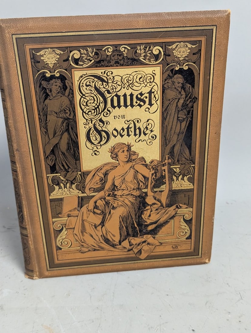 Goethe's Faust Illustrated German Edition by Johann Wolfgang von Goethe with Engravings: **Important** Please read below description on how to avoid high shipping costs. Offering a beautifully adorned illustrated edition of Goethe's 'Faust'. This book, measuring 9 x 12 x 1 inches,