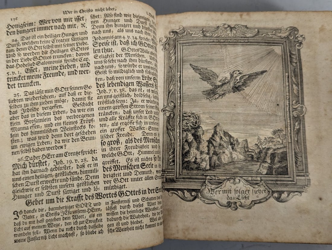 Johann Arndt Sechs BÃ¼cher vom Wahren Christenthum 18th Century Leather Bound Rare Book - 4