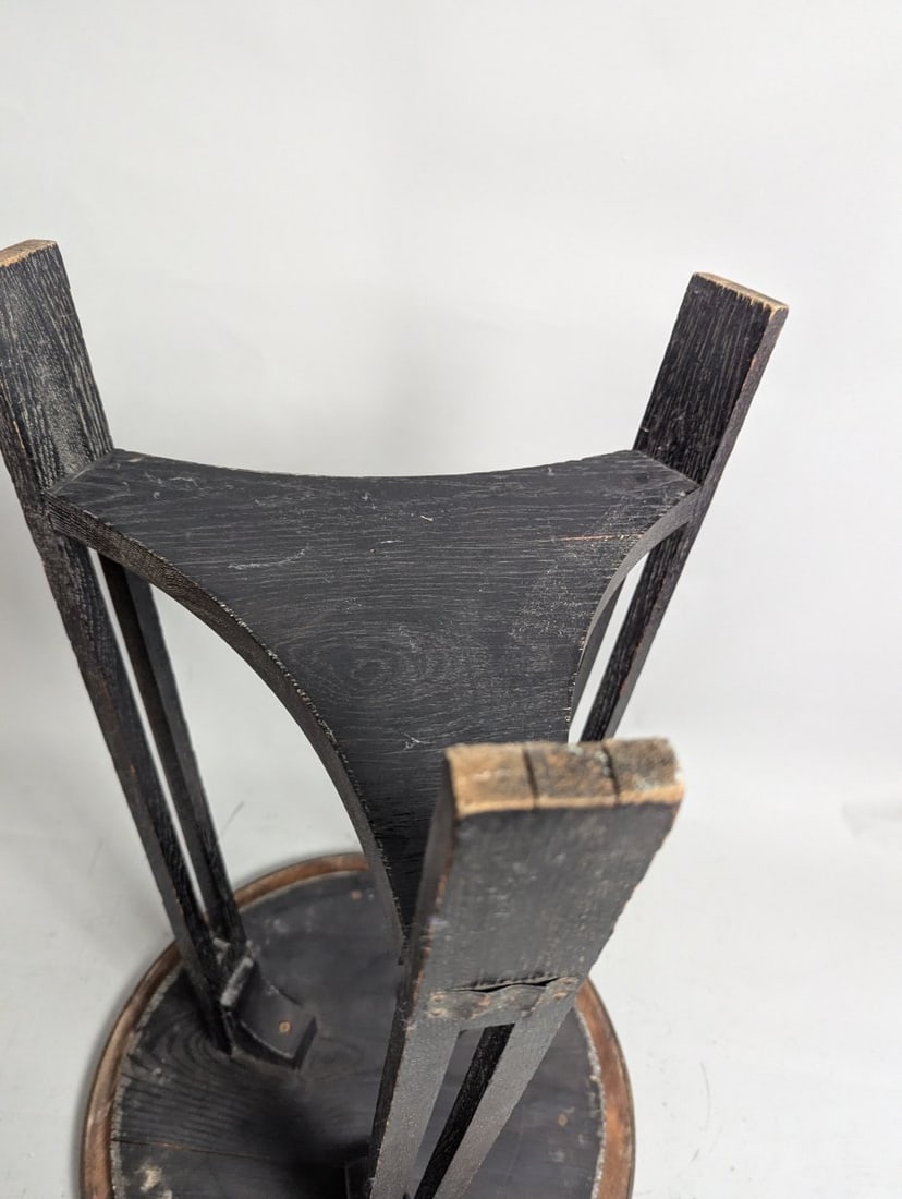 Attributed to George Walton Arts & Crafts Ebonized Oak Brass Occasional Table - 7
