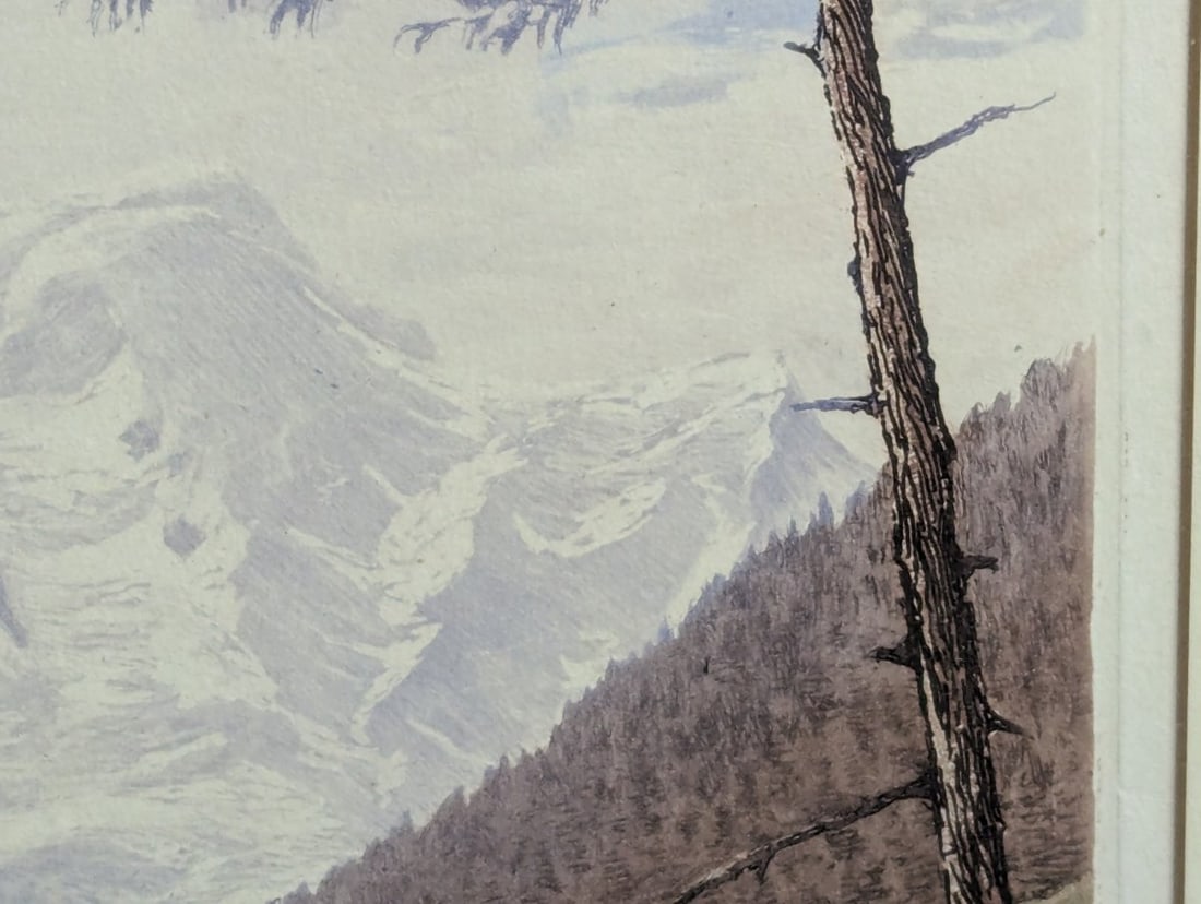 Henry Wherry Signed Etching Alpine Landscape Col et village des MONTETS Art - 6