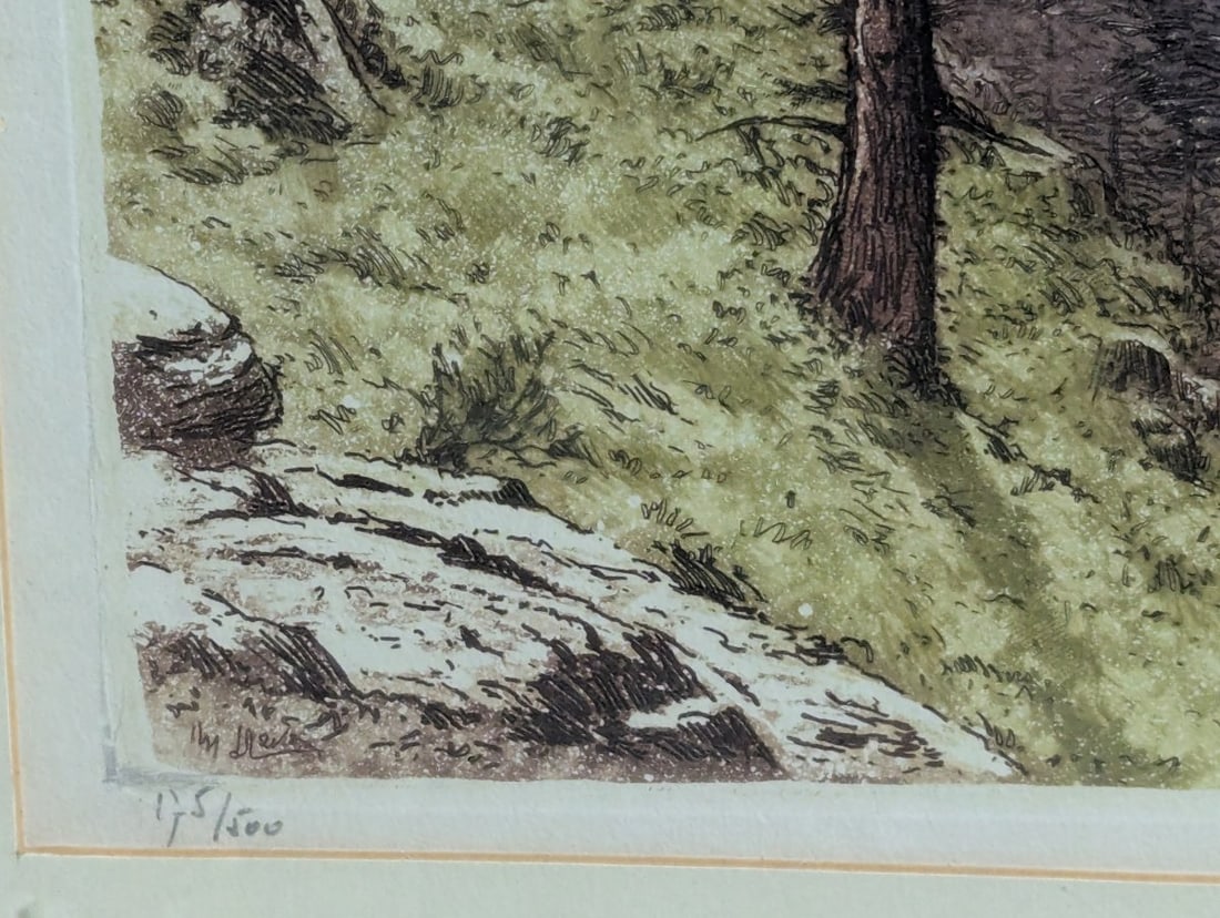 Henry Wherry Signed Etching Alpine Landscape Col et village des MONTETS Art - 7
