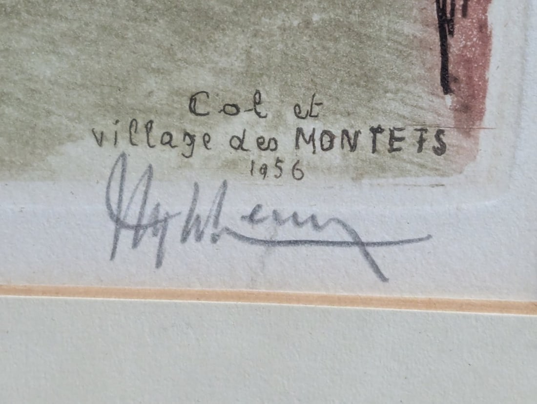 Henry Wherry Signed Etching Alpine Landscape Col et village des MONTETS Art - 9