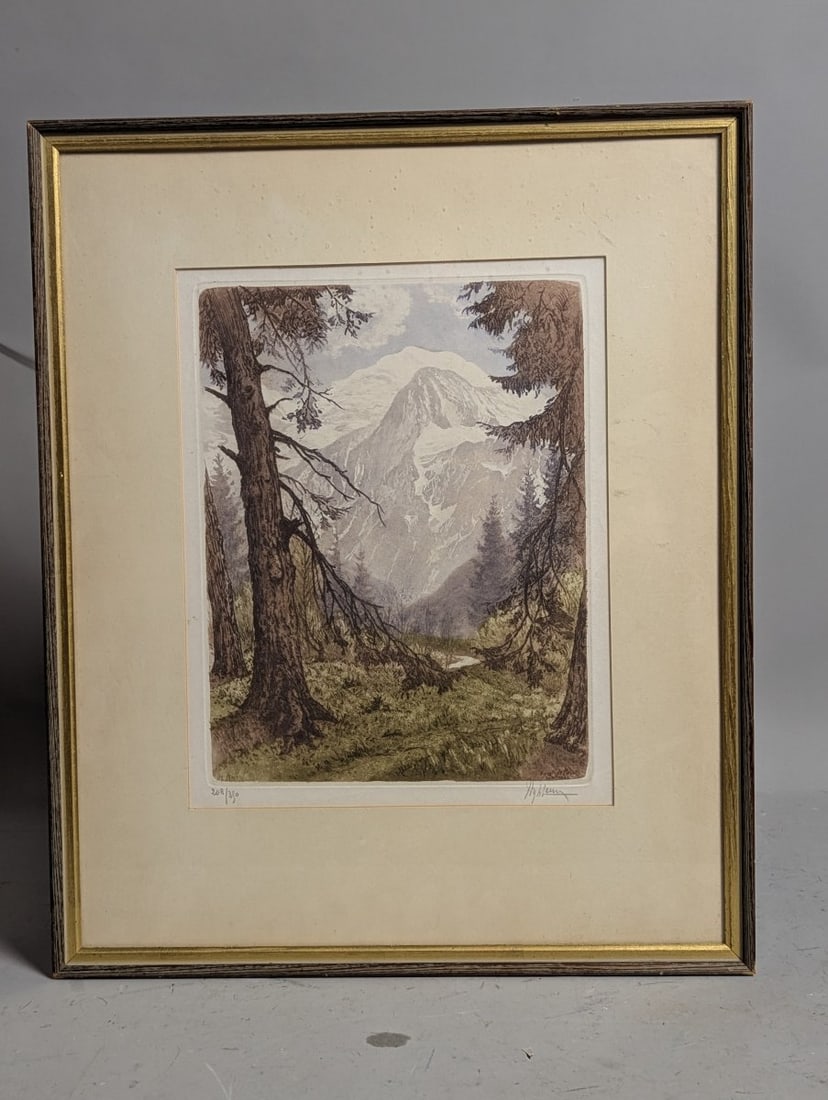 Henri Jourdain ForÃªt de Passy Framed Colored Etching Limited Edition Art: **Important** Please read below description on how to avoid high shipping costs. Discover the beauty of Henri Jourdain's colored etching 'ForÃªt de Passy,' captured in a limited edition of