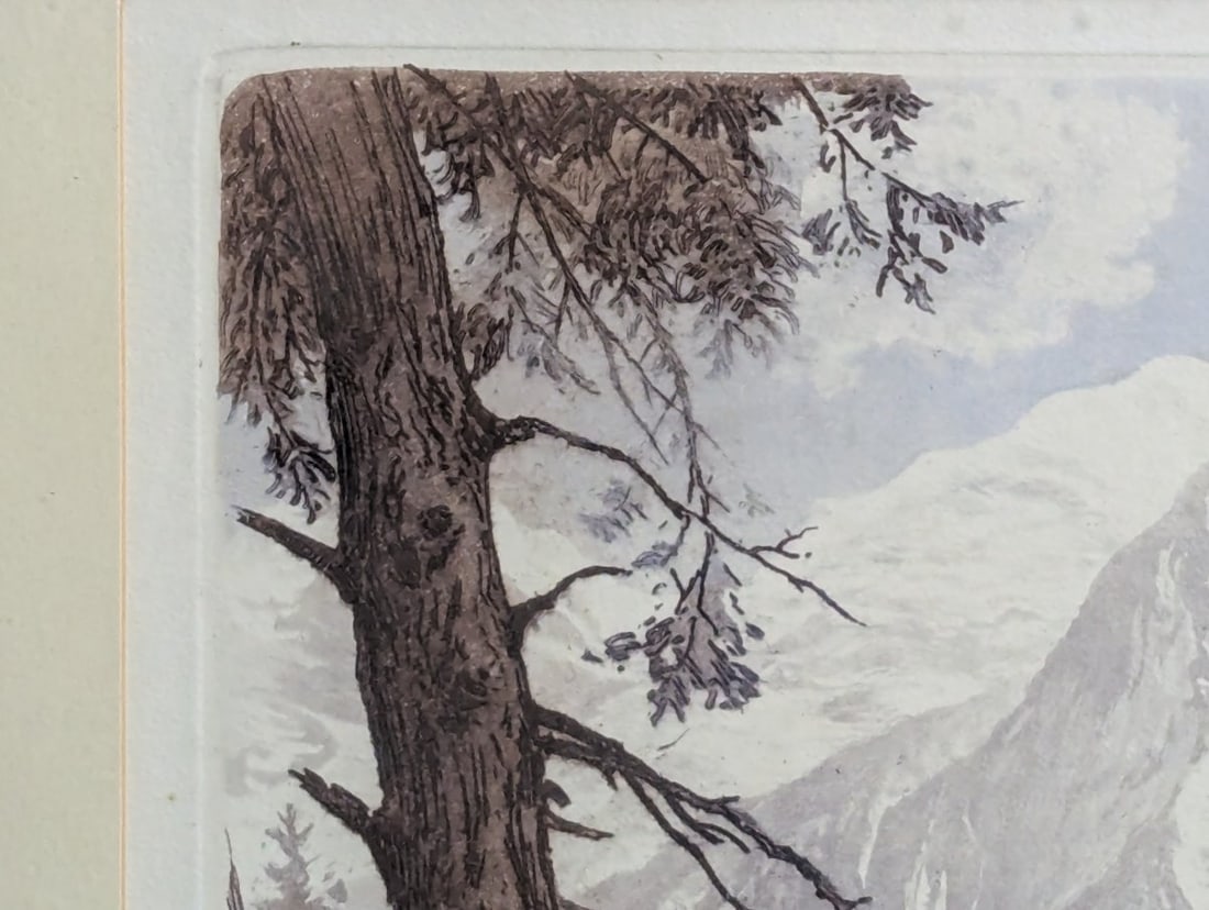 Henri Jourdain ForÃªt de Passy Framed Colored Etching Limited Edition Art - 3