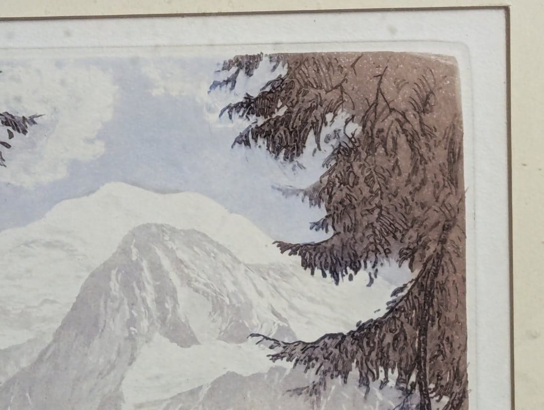 Henri Jourdain ForÃªt de Passy Framed Colored Etching Limited Edition Art - 4